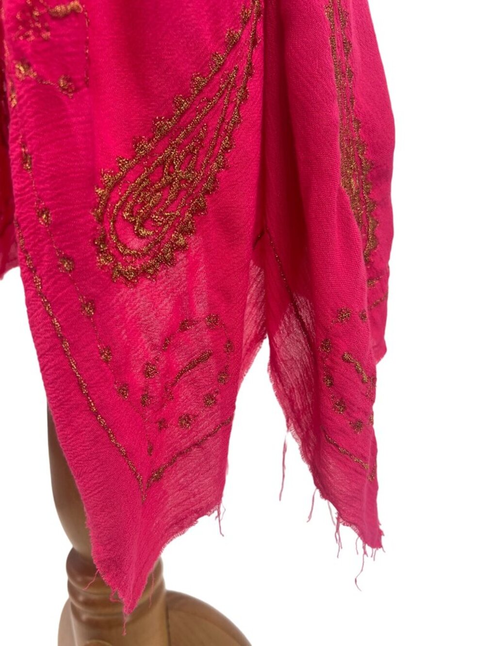 NWT Free People Pink Gold Embroidered Asymmetric Slip Dress | Boho Fairy Indie M - Picture 12 of 16